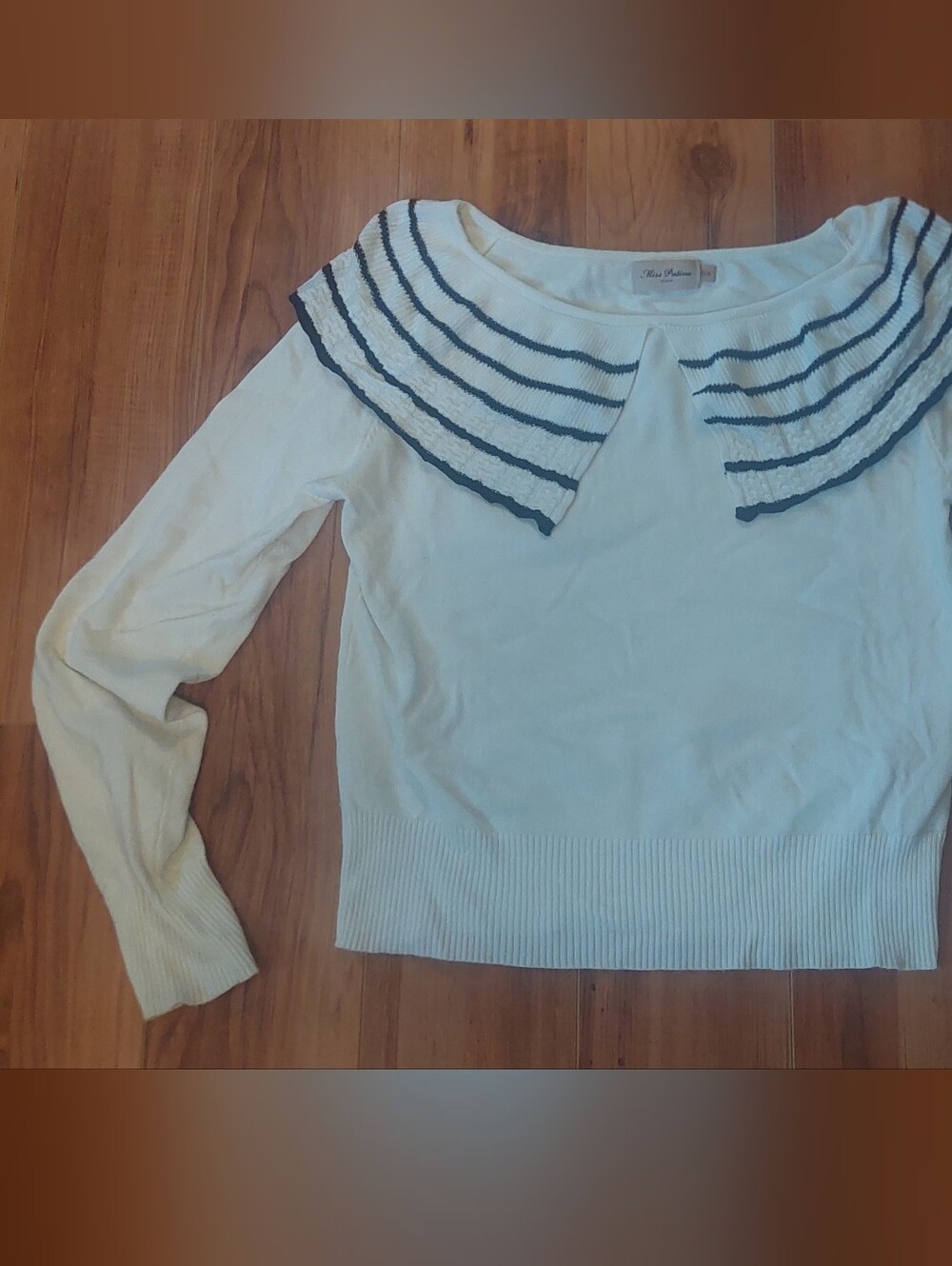 Miss Patina Off-White Off-Shoulder Reversible Sweater